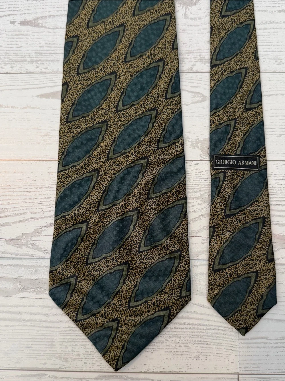 Giorgio Armani Vintage Silk Geometric Necktie